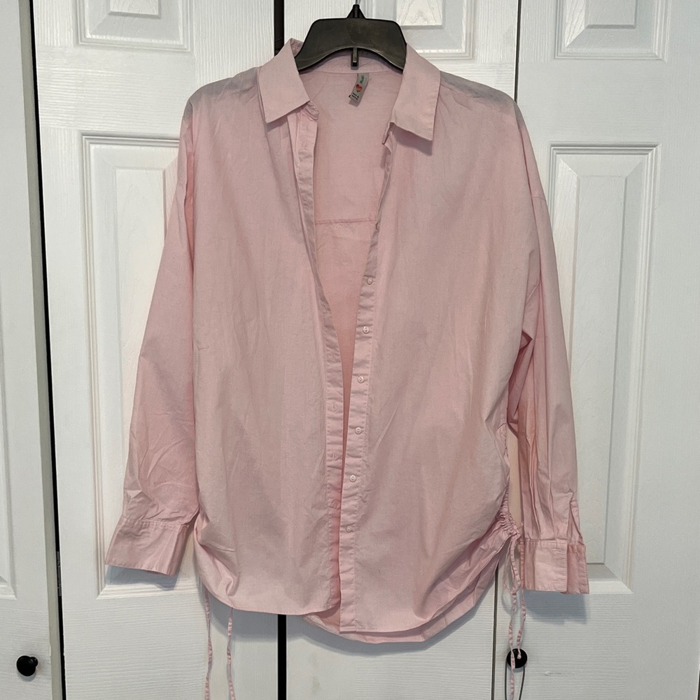BlueSteel Soft‎ Pink Blouse Lightweight Feminine Cottagecore Girly Chic Size M